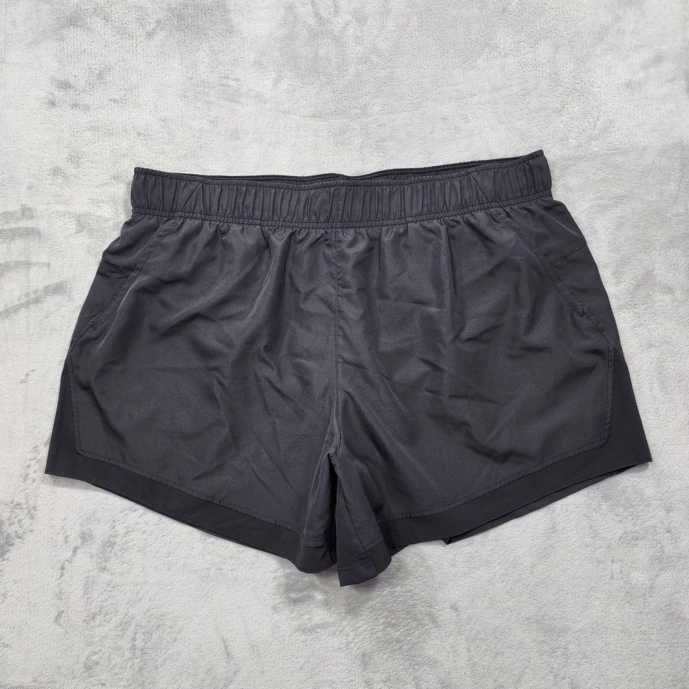 Athletic Works Shorts Womens XL Black Brief Lined Running Workout Gym Athletic